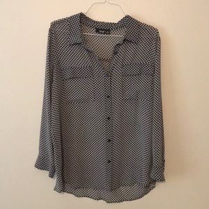 a.n.a. black and white blouse
